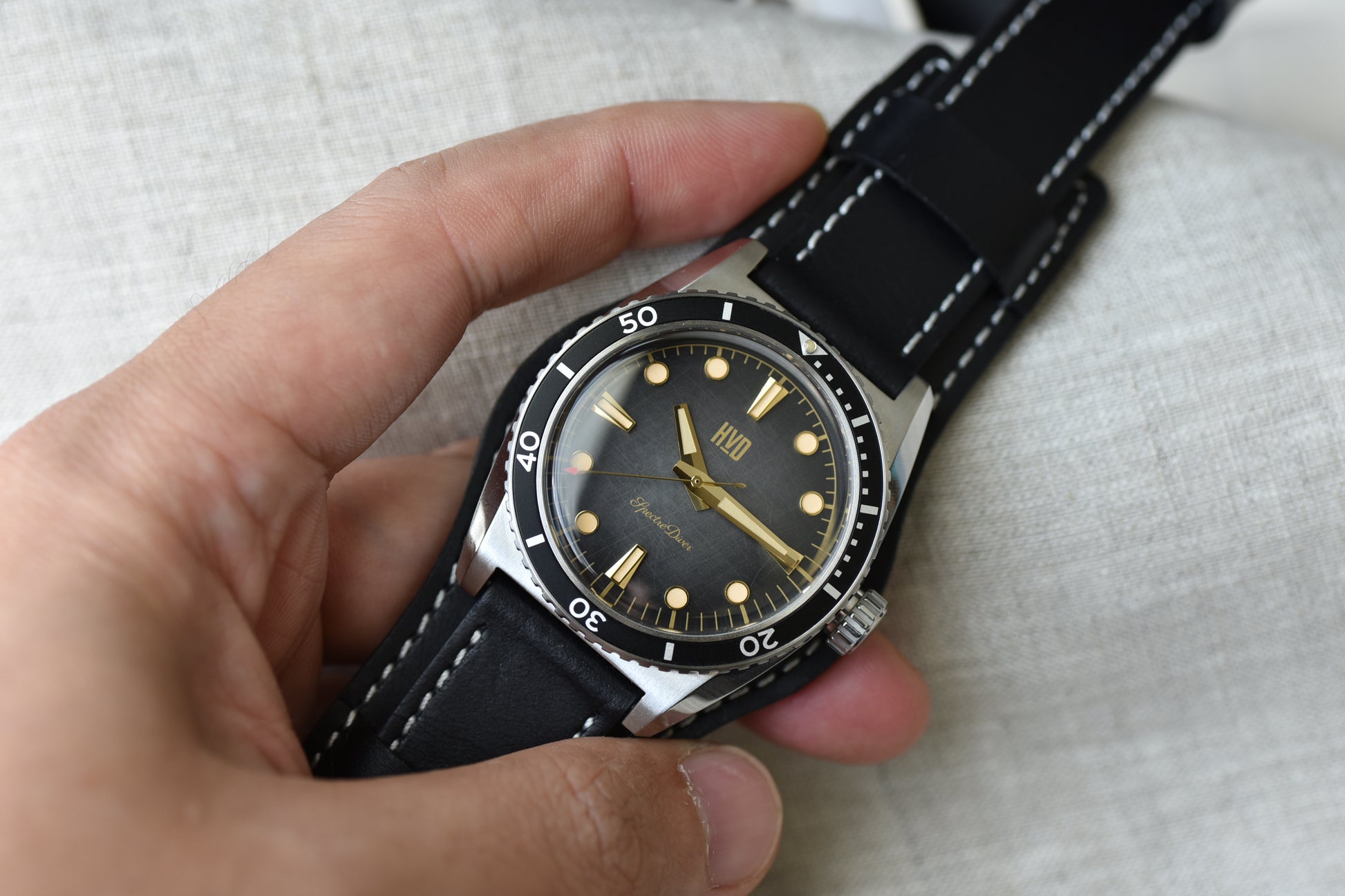 Italian Leather Bund Strap - Black – HVD Watches